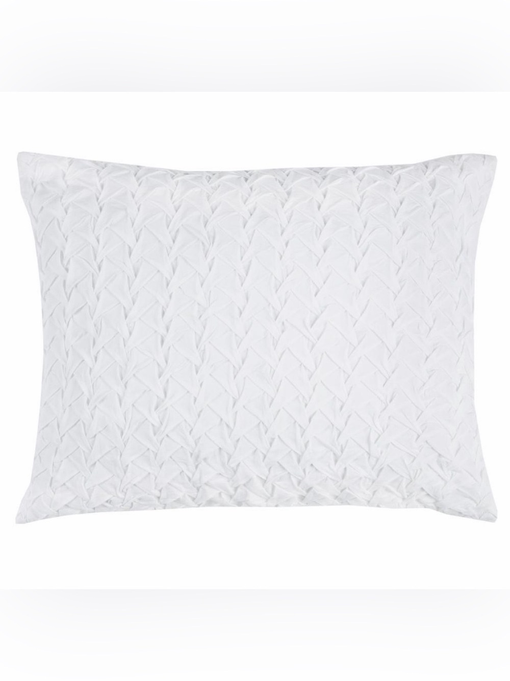 RIZZY HOME Carly White King Size Pillow Sham Cover Case 20x36 NEW NIP